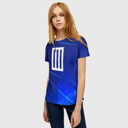 Женская футболка 3D Paramore blue poly - фото 2