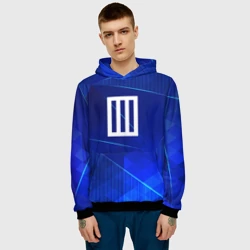 Мужская толстовка 3D Paramore blue poly - фото 2