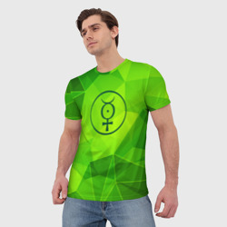 Мужская футболка 3D Marilyn Manson green poly - фото 2