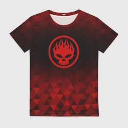 Женская футболка 3D The Offspring red poly