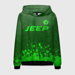 Мужская толстовка 3D Jeep - green gradient посередине