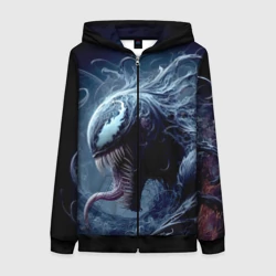 Женская толстовка 3D на молнии Морда Венома в профиль - фильм