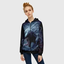 Женская толстовка 3D на молнии Морда Венома в профиль - фильм - фото 2