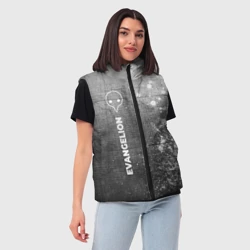 Женский жилет утепленный 3D Evangelion - grey gradient по-вертикали - фото 2