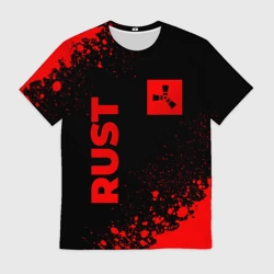 Мужская футболка 3D Rust - red gradient вертикально