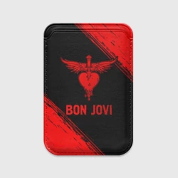 Картхолдер Magsafe магнитный Bon Jovi - red gradient