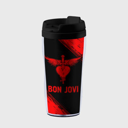 Термокружка-непроливайка Bon Jovi - red gradient