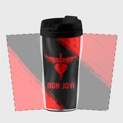 Термокружка-непроливайка Bon Jovi - red gradient - фото 2