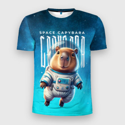 Мужская футболка 3D Slim Space capybara
