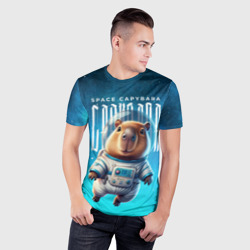 Мужская футболка 3D Slim Space capybara - фото 2