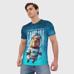 Мужская футболка 3D Space capybara - фото 2
