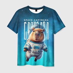 Мужская футболка 3D Space capybara