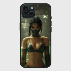 Чехол силиконовый для Apple iPhone 15 матовый Mortal Kombat Jade 