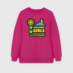 Женский свитшот oversize без начеса хлопок Декабрьские девушки