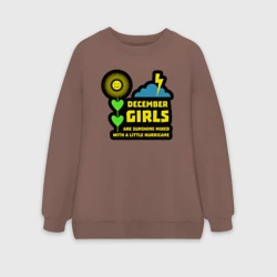 Женский свитшот oversize без начеса хлопок Декабрьские девушки