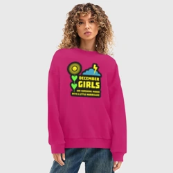 Женский свитшот oversize без начеса хлопок Декабрьские девушки - фото 2