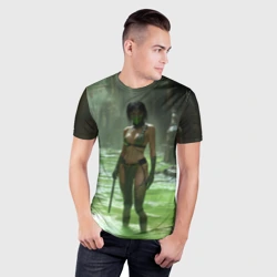 Мужская футболка 3D Slim Джейд в кислоте мортал комбат - фото 2