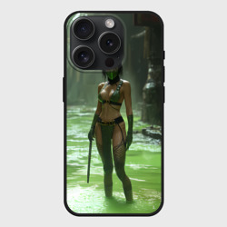 Чехол силиконовый для Apple iPhone 15 Pro матовый Джейд в кислоте мортал комбат