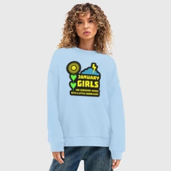 Женский свитшот oversize без начеса хлопок Январские девушки - фото 2