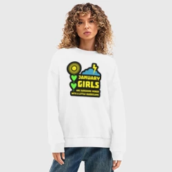 Женский свитшот oversize без начеса хлопок Январские девушки - фото 2