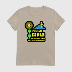 Женская футболка хлопок Мартовские девушки