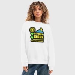 Женский свитшот oversize без начеса хлопок Октябрьские девушки - фото 2