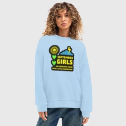 Женский свитшот oversize без начеса хлопок Сентябрьские девушки - фото 2
