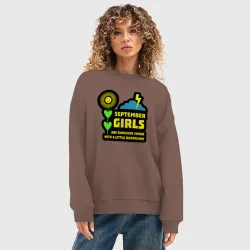 Женский свитшот oversize без начеса хлопок Сентябрьские девушки - фото 2