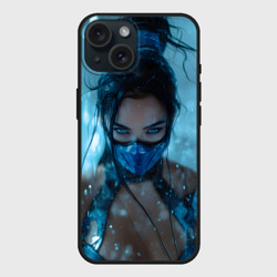 Чехол силиконовый для Apple iPhone 15 матовый Китана и снежный фон