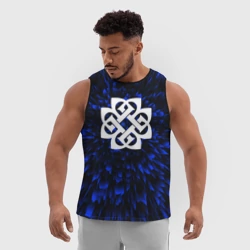 Мужская спортивная майка 3D Breaking Benjamin blue energy - фото 2