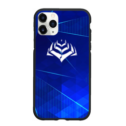 Чехол для iPhone 11 Pro Max матовый Warframe blue poly