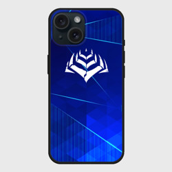 Чехол силиконовый для Apple iPhone 15 матовый Warframe blue poly