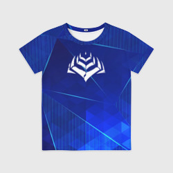 Детская футболка 3D Warframe blue poly