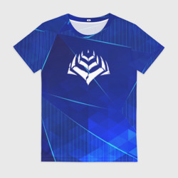 Женская футболка 3D Warframe blue poly