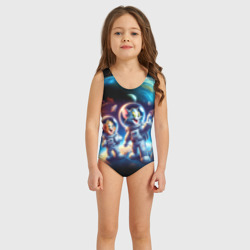 Детский купальник 3D Космонавты Том и Джерри в неоновом космосе