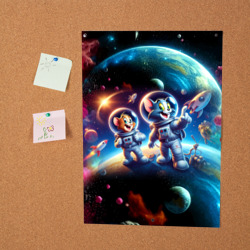 Постер Космонавты Том и Джерри в неоновом космосе - фото 2