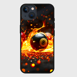 Чехол для iPhone 14 Бильярдные шары в огне