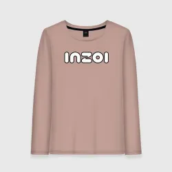 Женский лонгслив хлопок Inzoi белый логотип
