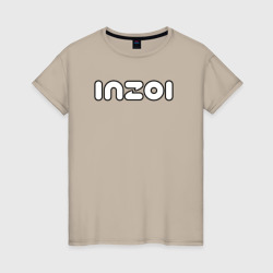 Женская футболка хлопок Inzoi белый логотип