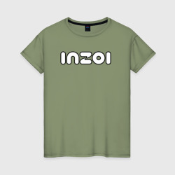 Женская футболка хлопок Inzoi белый логотип