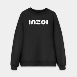 Мужской свитшот oversize без начеса хлопок Inzoi белый логотип