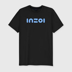 Мужская футболка хлопок Slim Inzoi синий логотип