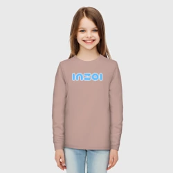 Детский лонгслив хлопок Inzoi голубой логотип - фото 2