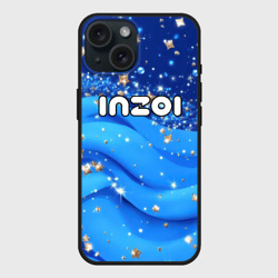 Чехол силиконовый для Apple iPhone 15 матовый Inzoi логотип