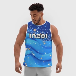 Мужская спортивная майка 3D Inzoi логотип - фото 2