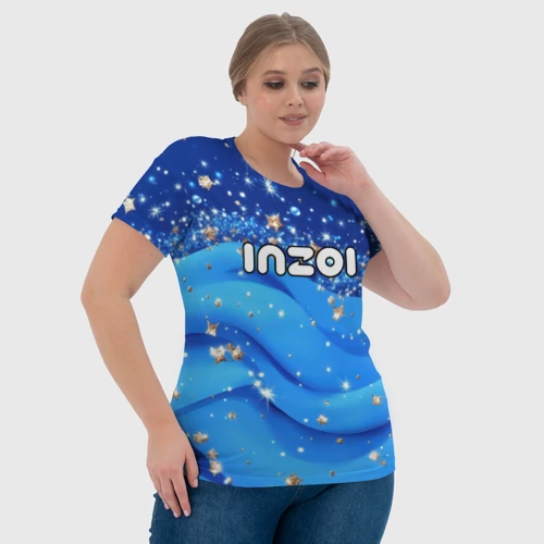 Женская футболка 3D с принтом Inzoi логотип, фото #4