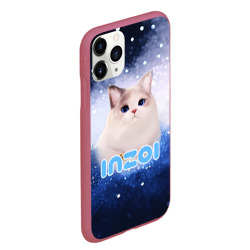 Чехол для iPhone 11 Pro Max матовый Inzoi логотип с белой кошечкой - фото 2
