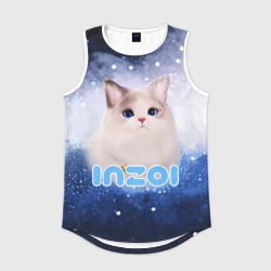 Мужская спортивная майка 3D Inzoi логотип с белой кошечкой 