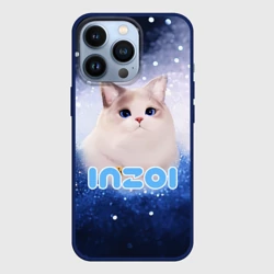 Чехол для iPhone 13 Pro Inzoi логотип с белой кошечкой 