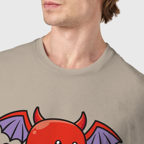 Мужская футболка хлопок с принтом Дьяволёнок скейтер, фото #4